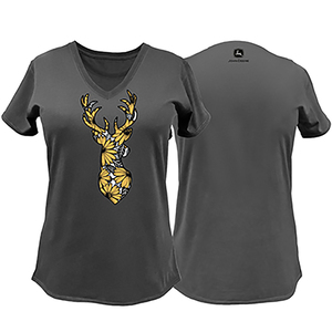 Floral Deer Curvy T-Shirt