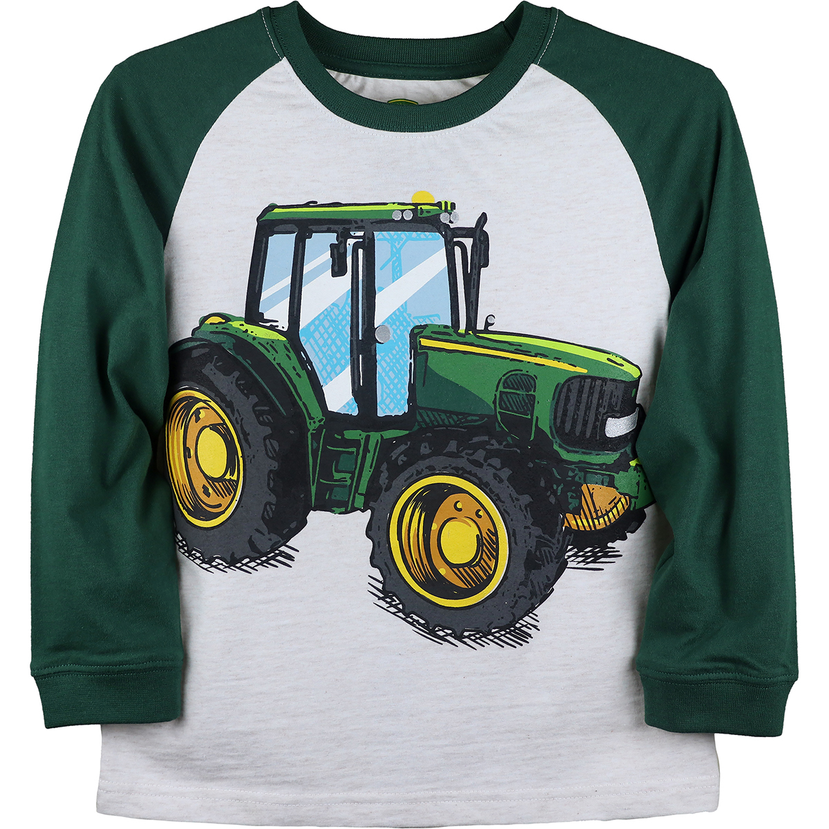 6 7 NEW John Deere Boys Green Long Sleeve Logo T-Shirt  Sizes  4 5