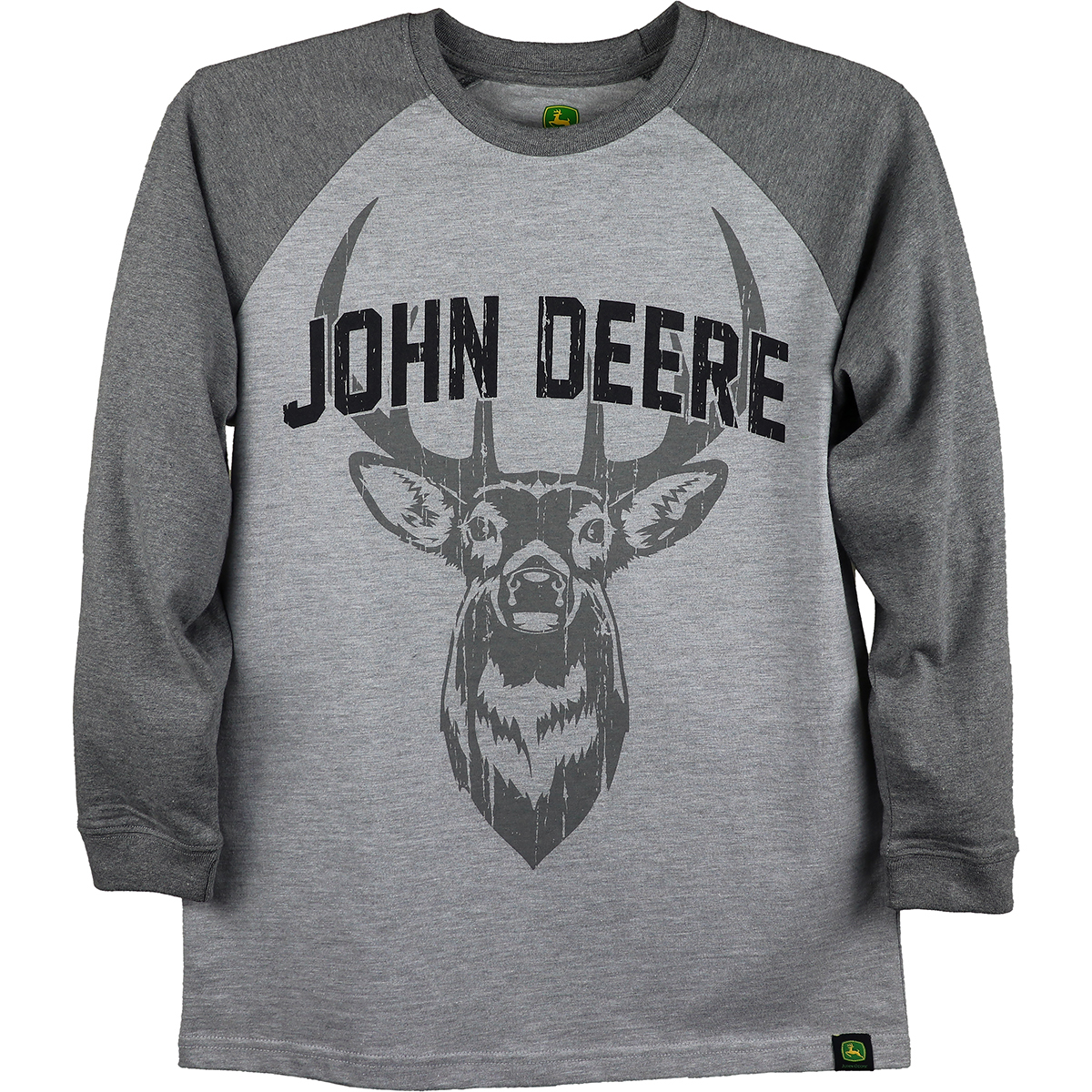 14/16 NEW Green L/S John Deere BoysT-Shirt Deer Buck Size 10/12 