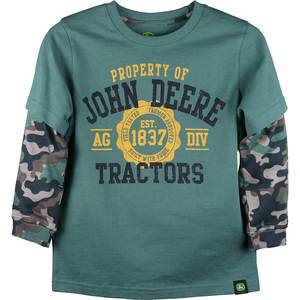 Property Of John Deere Tractors With Camo Long Sleeves