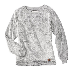 Gocgt Womens Warm Crewneck Fluffy Fleece Long Sleeve Casual Pullover Sweatshirt 