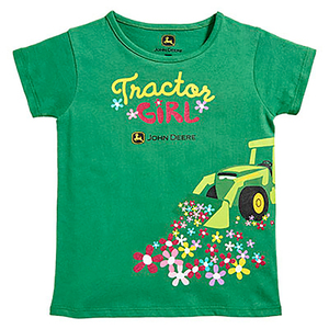 Green Tractor Girl T-Shirt