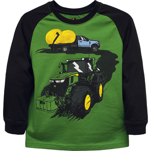 Tractor with Truck and Hay Long Sleeve T-Shirt