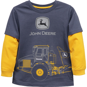 John Deere Little Boys' Long Sleeve Trademark Tee Green Child 