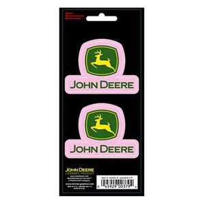John Deere Pink Stacked Logo Decals