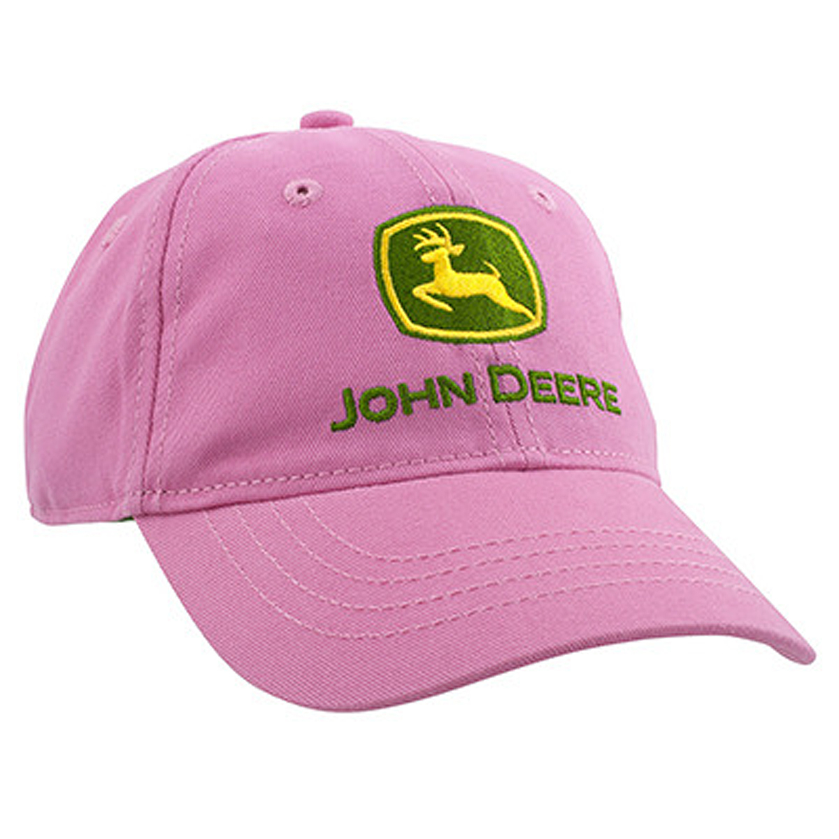 John Deere Ladies Pink Twill Camouflage Hat Cap w Vintage Logo 