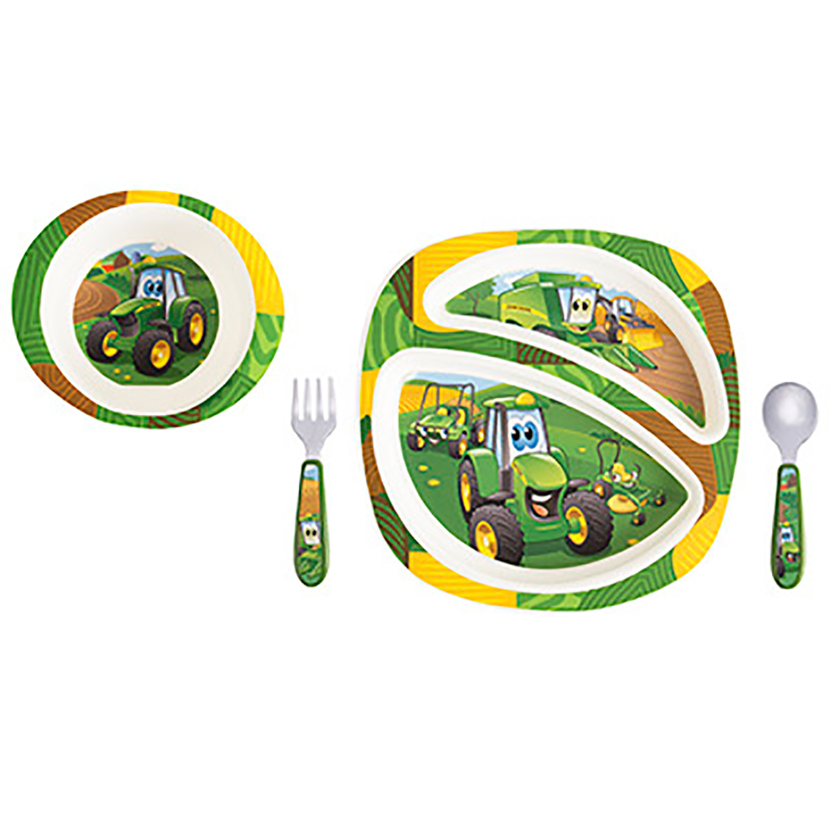 4 Piece Johnny Tractor And Friends Dish Set