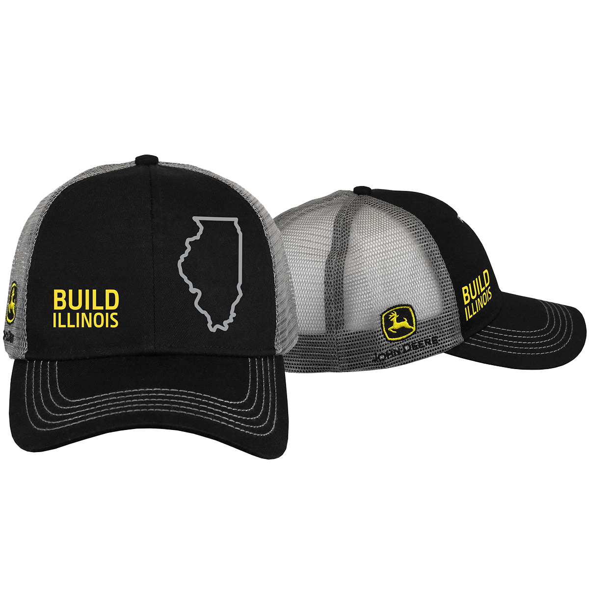 John Deere Build State Pride Cap-Black and Gray 