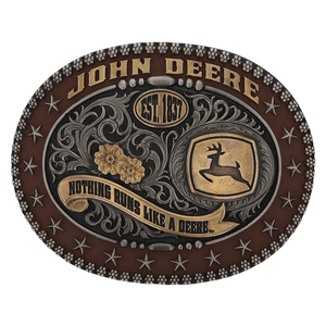 Oval John Deere Logo Trophy Buckle