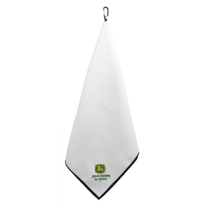 John Deere Classic White Microfiber Golf Towel