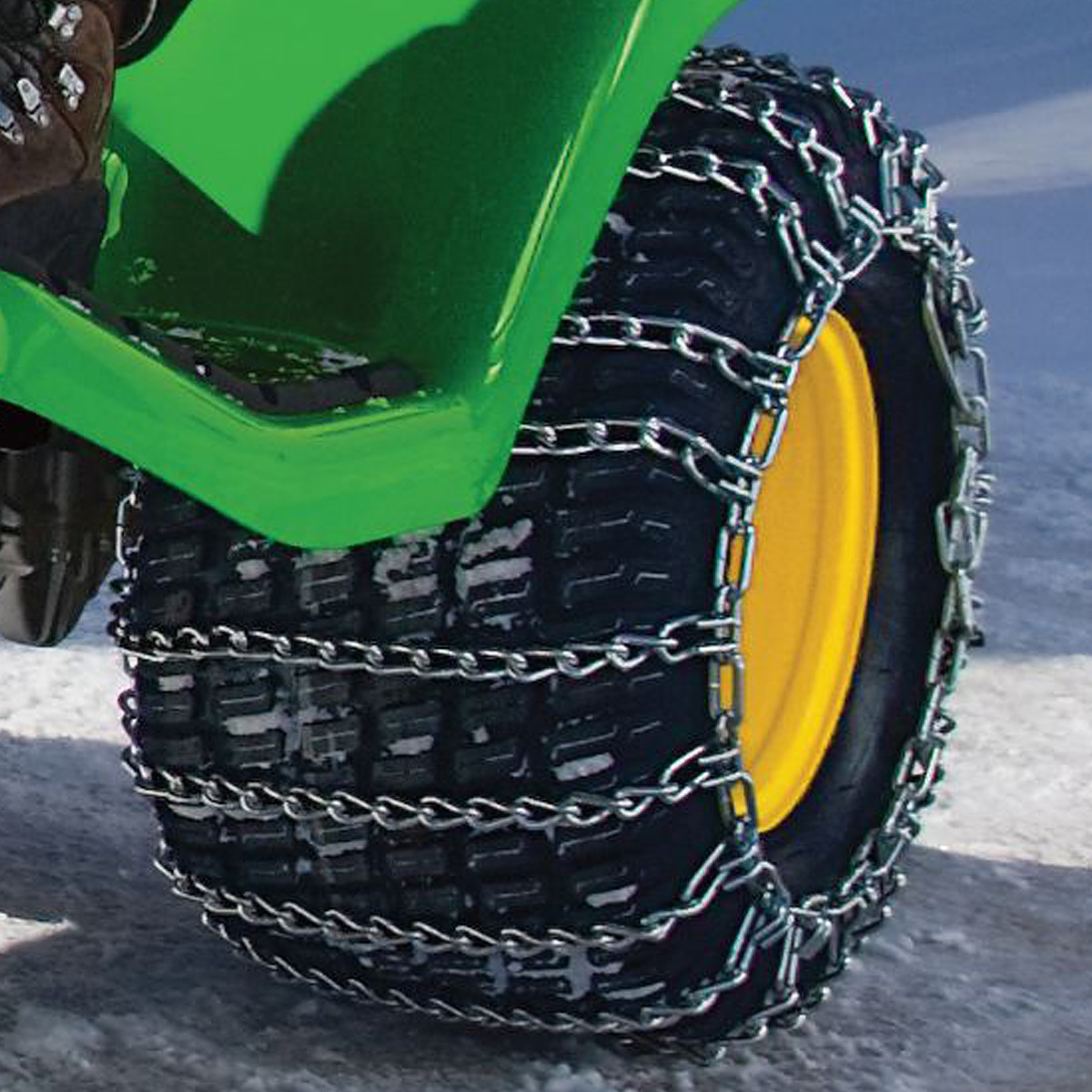 2 Link TIRE CHAINS & TENSIONERS 20x10x8 for John Deere Lawn Mower Tractor Rider 